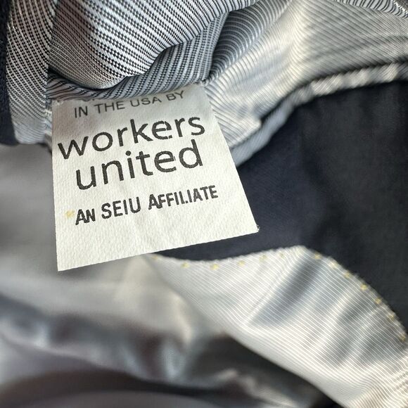 Hart Schaffner Marx Blazer Mens 48R Navy Blue Made in USA Suit Jacket Sport Coat - Picture 8 of 16